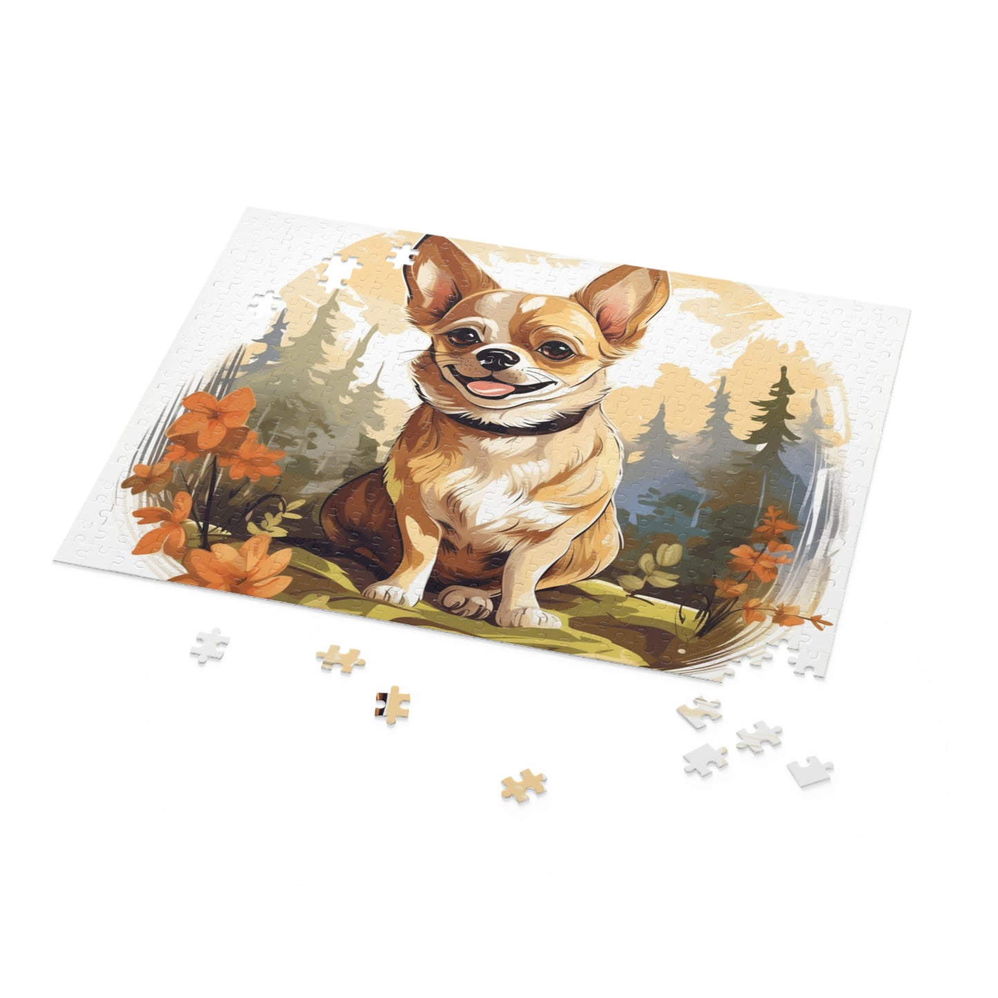Smiling Chihuahua in the Woods 500 Piece Puzzle