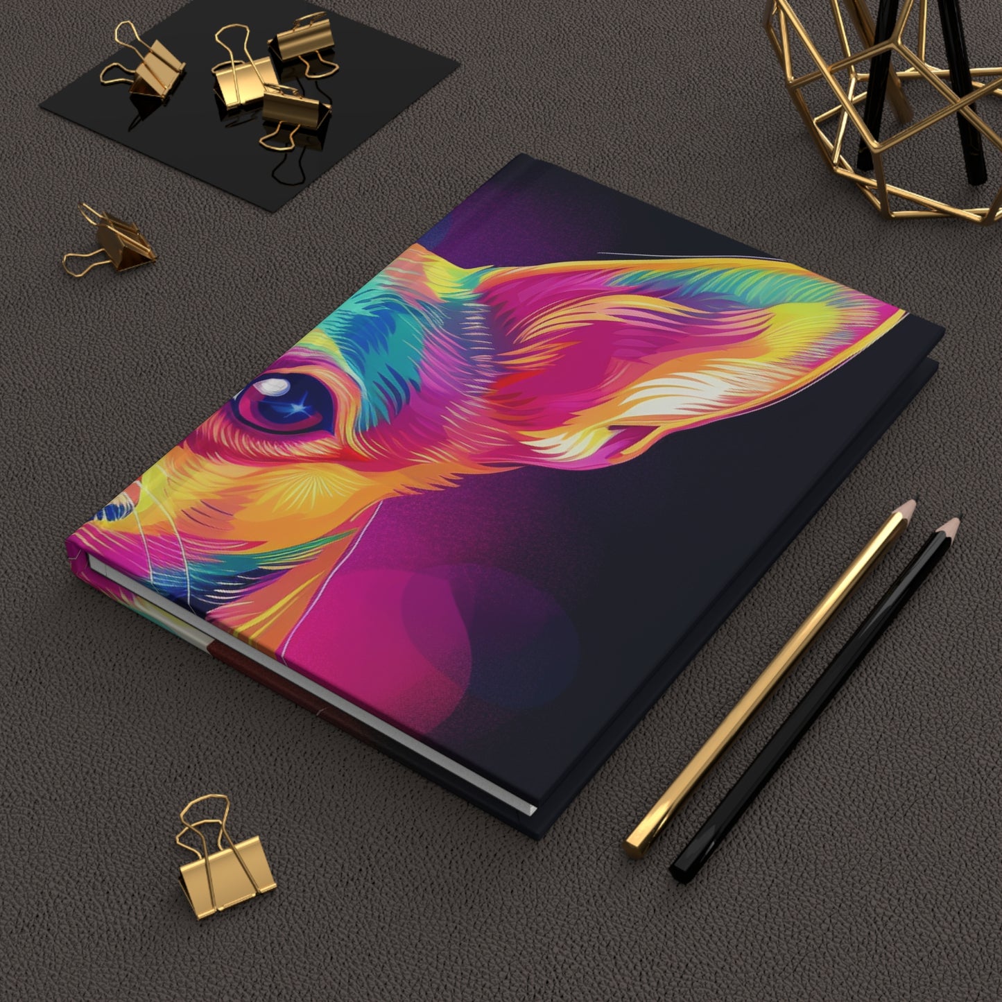 Vibrant Multicolor Chihuahua Hardcover Journal