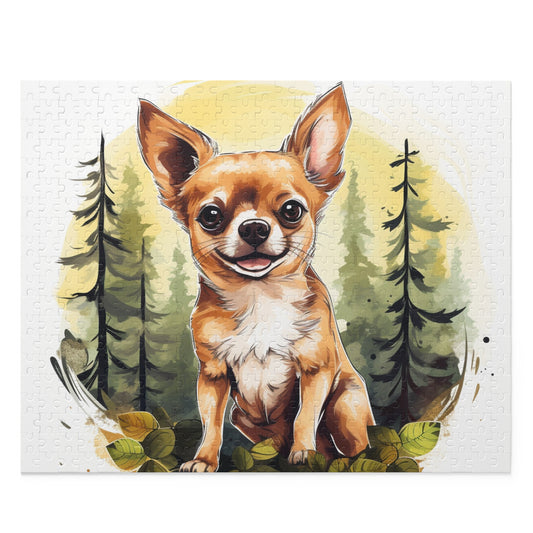 Chihuahua Smiling in the Woods 500 Piece Puzzle