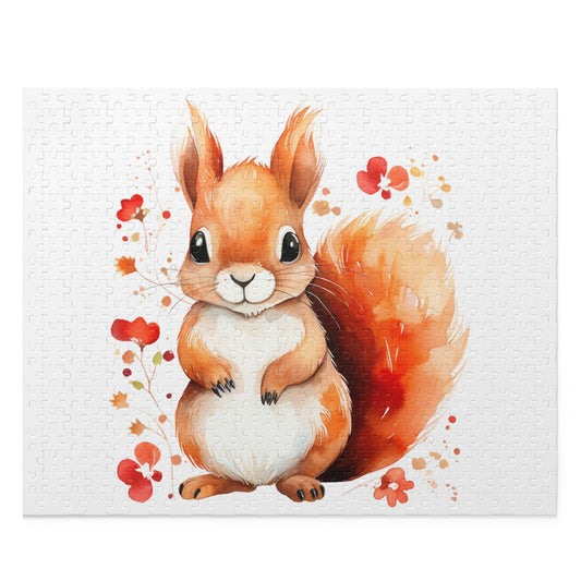 Big Eared Autumn Cartoon Squirrel 500 Piece Puzzle