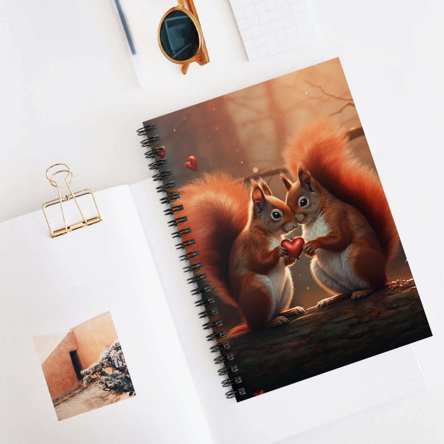 Squirrel Love Ruled Line Spiral Notebook