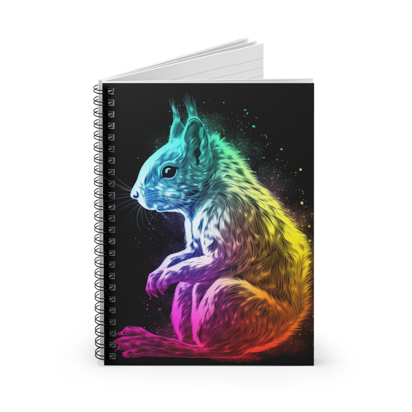 Multicolor Squirrel Ruled Line Spiral Notebook