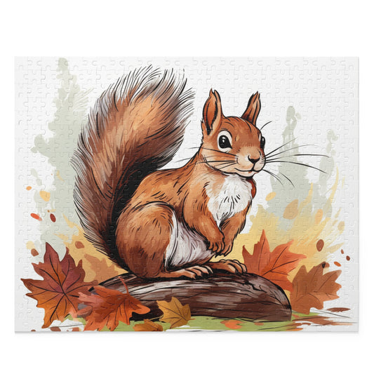 Watercolor Squirrel 500 Piece Puzzle
