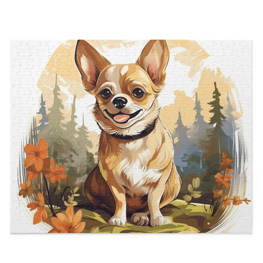 Smiling Chihuahua in the Woods 500 Piece Puzzle