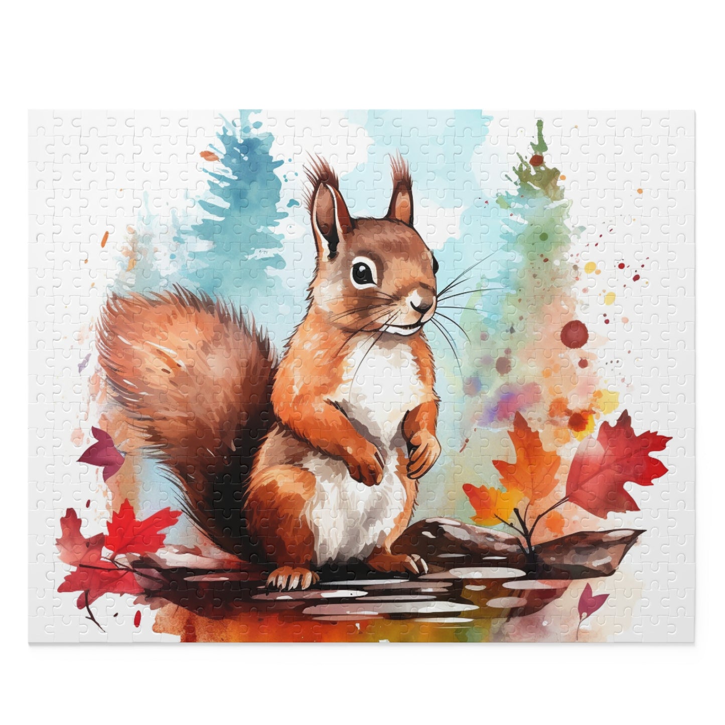 Wooded Squirrel Watercolor 500 Piece Puzzle