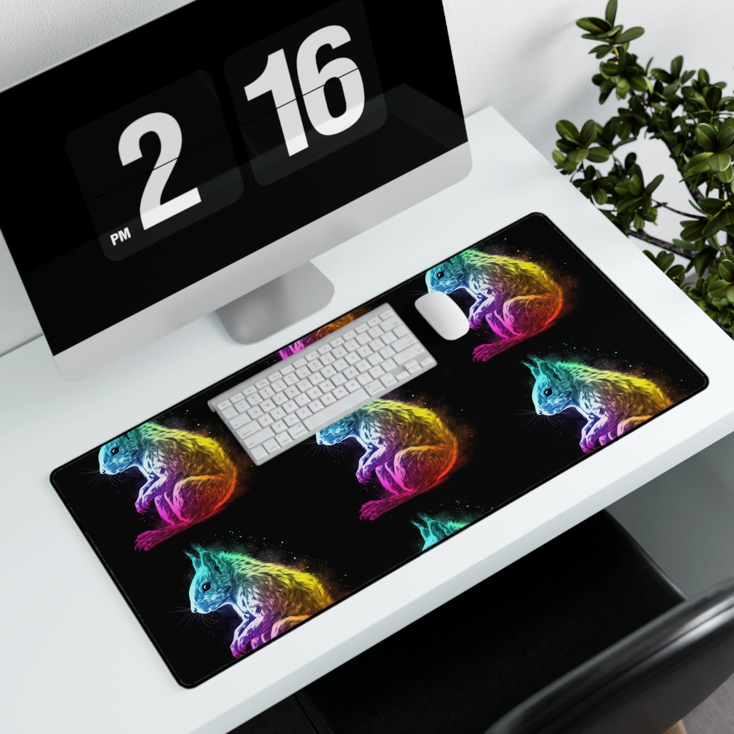 Multicolor Squirrel Desk Mat