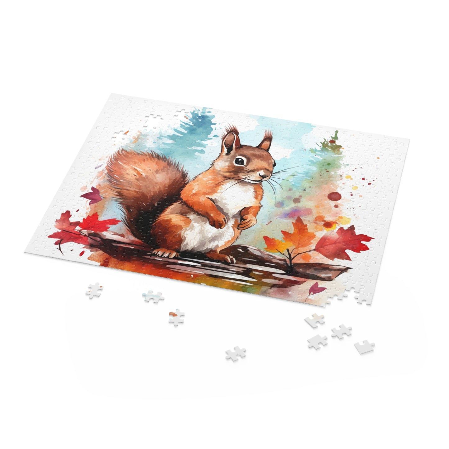 Wooded Squirrel Watercolor 500 Piece Puzzle